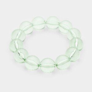 5/$25 Lucite Green Ball Stretch Bracelet